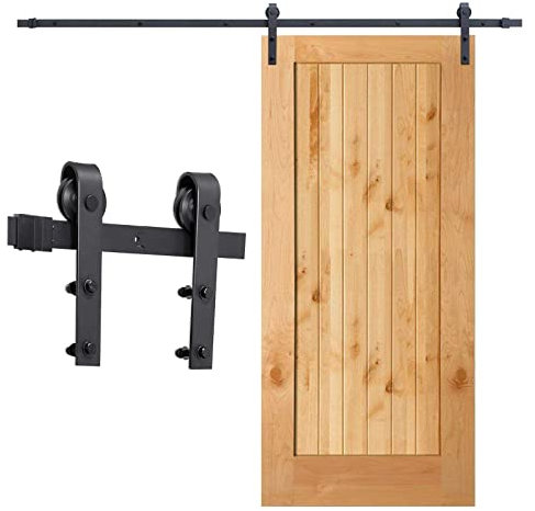 Cecaylie 6.6FT(200cm) Système de porte coulissante, Kit de Rail pour Porte coulissante, Épaisseur de porte applicable: 35-45cm