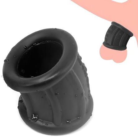 Weimob Bewish Silikon Hodensack Rückhaltemanschette Ballstretcher superelastischer weicher Gummiverschlussring Penisring Cock Ring Penis-Übungsmanschette langlebiges Sexspielzeug Schwarz MEHRWEG