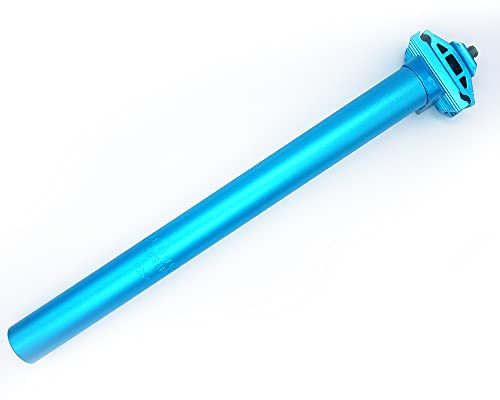 Fahrrad-Sattelstütze, 25,4 x 300 mm, verstellbar, Aluminiumlegierung, stoßfest, horizontal, für MTB, Rennrad, BMX (blau)