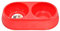Acan Comedero Ovalado 32 cm Doble para Las Mascotas del hogar, Plato,Bandeja, Perro, Gato. Capacidad de 0,5 L Color Surtido. 6,5 x 31,5 x 17,5 cm