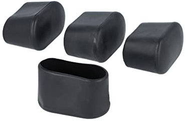 GLEITGUT 4er Set Fußkappen für Gartenstühle oval Rohrkappen schwarz Kappen für Ovalrohr ovale Stuhlkappen (36 x 18 mm)