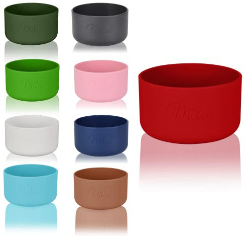 Milu Silikonschuh für Trinkflasche 500ml 750ml 1000ml - Ersatzteil - Farbe Rot - Anti-Rutsch (1000ml, Ø 9cm)