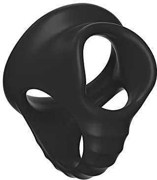 Kuaecr Silikon Dehnbarer Penisring Dreieckiger Penisringe, Pleasure Ring mit Hodensack Ring Gürtel, Erotik Zeit Verzögerung Potenzsteigerung Erektionshilfe Sexspielzeuge für Männer Paare (Schwarz)