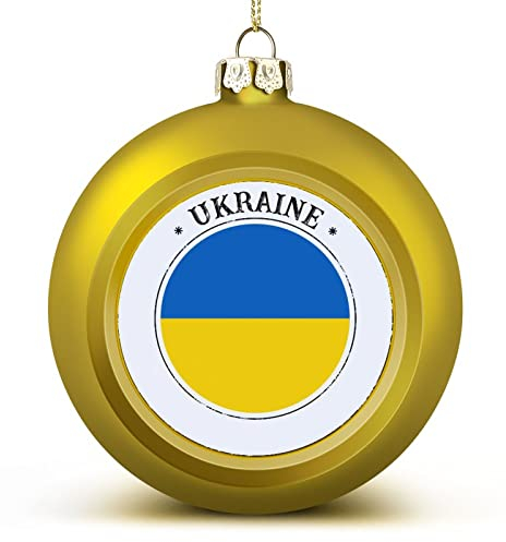 Ukraine Nationalflagge Weihnachtskugel Ornament Ukraine Weihnachtsbaum Anhänger hängende saisonale Urlaubsdekoration für Zuhause Bauernhaus Weihnachtsdekoration