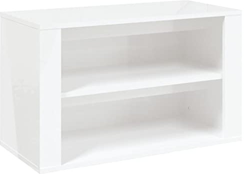 vidaXL Shoe Rack High Gloss White 75x35x45 cm Engineered Wood