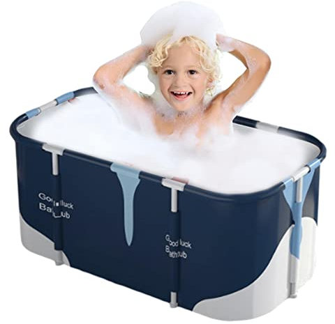 GIMOCOOL Baignoire Pliante Portable pour Adultes Baignoire De Bain Debout Libre Pliable Baignoire Spa De Salle De Bains Familiale Séparée Baignoire De Bain en Plastique Amovible pour Cabine