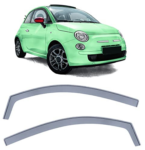 Windabweiser Regenabweiser Windschutz Schwarz Smoke für Fiat 500 500C 312 ab 07