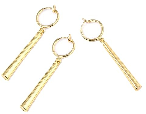 3 Sets One Piece Ohrringe Gold Clip On Anime Cosplay Ohrringe für Anime-Liebhaber (Clip On)