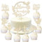 DPKOW 9 Stück Cake Topper Taufe Deko Mädchen Junge, Holz TAUFE Tortendeko Meine Taufe Torten Topper Fisch Tauben Engel Kreuz Bibel Traube für Mädchen Junge