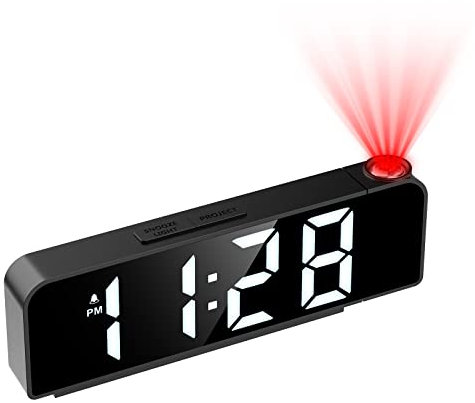 Ankilo Projektionswecker mit 7,9 Riesen-LED-Display, Stromausfall-Speicherfunktion & 180°-Projektion – Perfekt für Zuhause und Büro