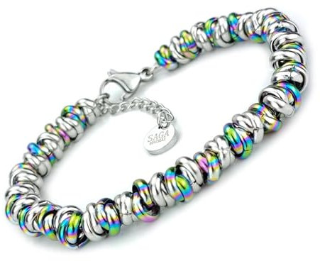 SAGA GIOIELLI® Geflochtenes Armband für Damen, aus Stahl, 18 centimeters, Edelstahl