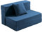 JKMAX Klappbares Schlafsofa für Doppelbett, 4-in-1, faltbare Couch mit Kissen, hochdichter Memory-Schaum, umwandelbares Klappbett mit waschbarem, modernem Leinenbezug für Zuhause, Büro (blau)