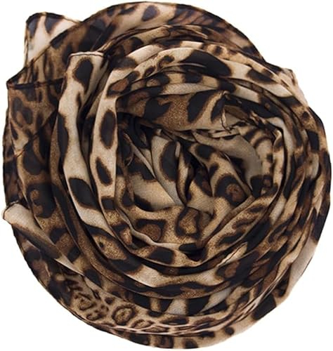 CaySep Damen-Schal mit Blumenmuster, leicht, modischer Leopardenmuster, Sonnenschutz-Schal, Urlaubsschal für Reisen, leopardenmuster, One size