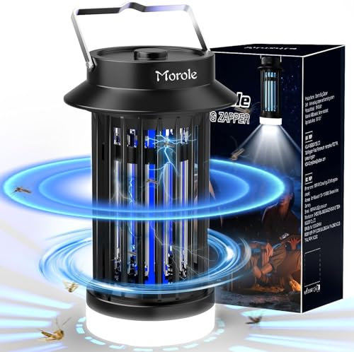 Morole Lampe Anti Moustique Puissant Exterminateur de Mouches Attrape-moustiques Répulsif Rechargeable USB DC Adapté à la Chambre à Coucher, au Jardin, à l'Extérieur, au Camping