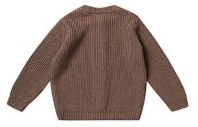 Stellou & friends Cardigan-Strickjacke für Baby & Kleinkind mit Knöpfen in Holz-Optik, Mädchen & Jungen Hochwertige Kleidung aus 100% Baumwolle, Perfekt für Herbst & Winter, Nougat Melange 110-116