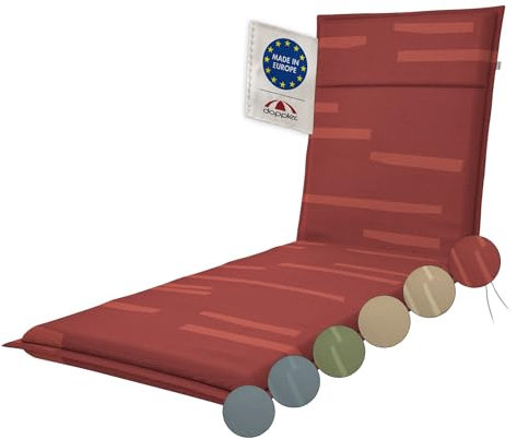 Doppler Sunlounge-Auflage Sierra Altbordeaux 195x60x6 cm – Weiches Gartenliege-Polster mit Fleckschutz | Komfortable Liegenauflage mit Bindebändern für Terrasse, Balkon & Garten