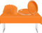 Ensemble de vaisselle de fête orange 37 pièces avec nappes en plastique orange, assiettes en papier et serviettes de table pour décorations de fête orange, Halloween, Thanksgiving, Noël, fête