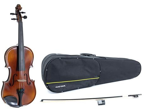 GEWA Violingarnitur Allegro VL 1 – 1/16 spielfertig, massiver europäischer Ahorn und europäische Fichte, handlackiert, Carbon Bogen, Larsen Aurora Saiten, Violinformetui