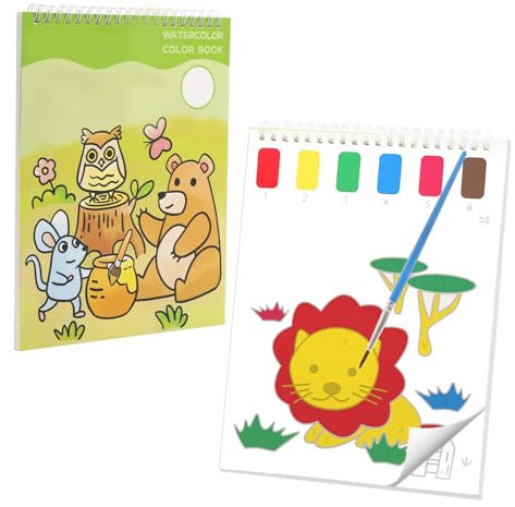 HENGBIRD wasserfarben kinder Malbuch mit Wasserfarben für Kleinkinder Wildtiere Malen mit Wassermalbuch Aquarell Malpapier Kleine Geschenke für kinder Junge ab 4 5 6 7 8 Jahren Unterwegs wasser malbu