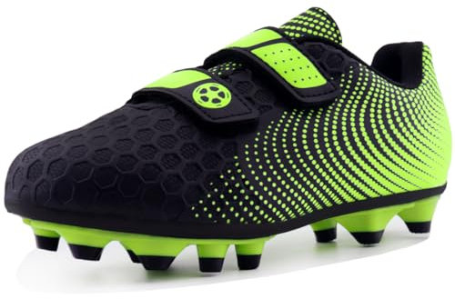 Zapatillas de Fútbol Niños 36 Zapatillas de Fútbol Niños Unisex Exteriores Sin Cordones Zapatillas de Entrenamiento Antideslizantes Verano Negro-Verde