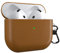 MyGadget Kunstleder Hülle kompatibel mit Airpods 4 (2024) - Case [Qi kompatibel] - robuster & stoßfester Bumper mit Karabiner in Dunkelbraun