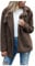 SCBFDI Manteau Femme Long Hiver Manteau Femme Duvet Mode Manteau Femme Rouge Veste Femme Enceinte Grossesse Veste Bouclette Manteau Peau Retournée Femme Doudoune Noir Femme Manteau Marron M