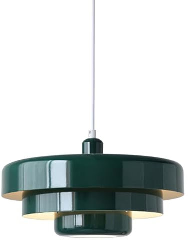 Modern Hängelampe mit batterie,Innen Hängeleuchte Batteriebetriebene mit Fernbedienung,Ohne Stromanschluss Hängelampen mit Batterie Akku Glühbirne,Pendelleuchte keine Verkabelung erforderlich.(Green)