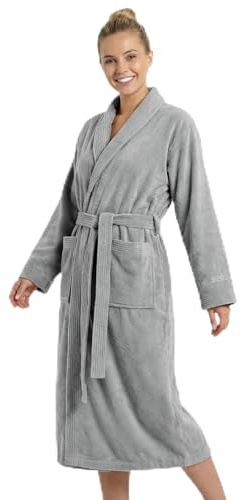 SIEGENTHAL® Damen Bademantel Frottee Velour 100% Baumwolle mit Schalkragen Weich S bis XL – Sanfter Damen Bademantel, Kuschelig, Waschbar, Komfortabel, Hohe Qualität