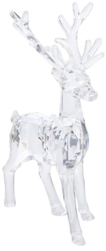 HEMOTON Elchverzierung Rentier-Figur Rentierfiguren Hirschfiguren Rentier-weihnachtsdekor Weihnachts-Hirsch- Hirsch-weihnachtsdekoration Weihnachtshirsch Acryl Transparent