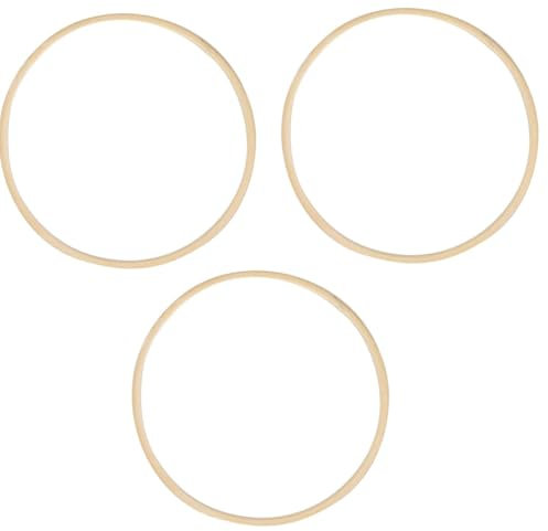 3 x Bambus-Blumen-Reifen, Makramee-Traumfänger-Ringe, zum Basteln, Nähen und Aufhängen (40 cm)
