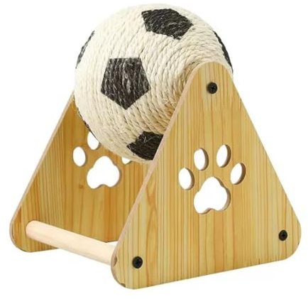 Jooehyer Cat Scratch Board Wooden Cat Scratch Ball Mill Claw Hand Wrapped Rope Cat Climbing Frame Cat Scratch Column Cat Toy