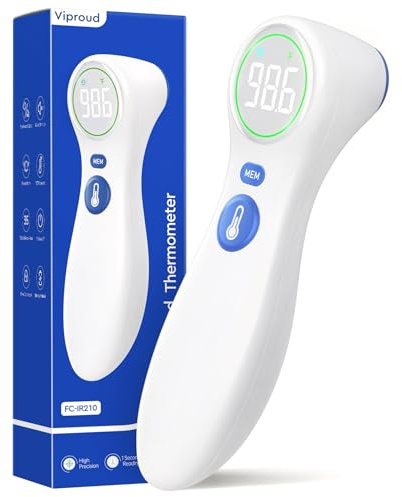 No-Touch Thermometer for Adults and Kids, 1-Second Fast Reading, Color-Coded Fever Alarm, Silent Mode, Object & Room Temperature Function, Baby Essential | Home Medical | Nurse Accessories for Work
