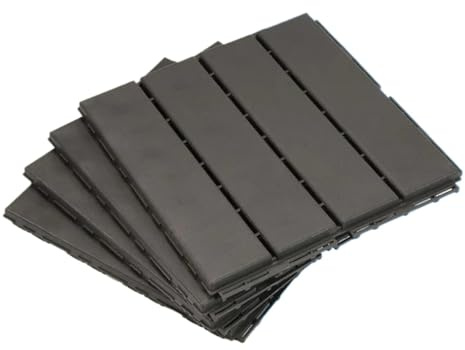 Verbundstoff-Terrassenfliesen Ineinandergreifende Holz-ABS-Terrassenfliesen for den Außenbereich, mehrfarbig, 10 Stück(D-10pcs)