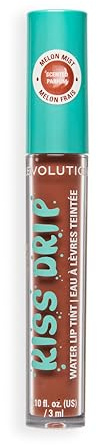 Revolution Kiss Drip Water Lip Tint, Feuchtigkeitsspendender Getönter Lipgloss mit Sheabutter & Vitamin E, Aufbaubare Farbe, Melon Mist, 3ml