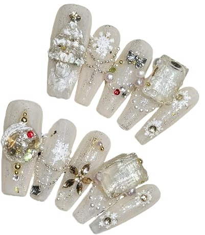 Lot de 10 faux flocons de neige en acrylique Motif sapin de Noël