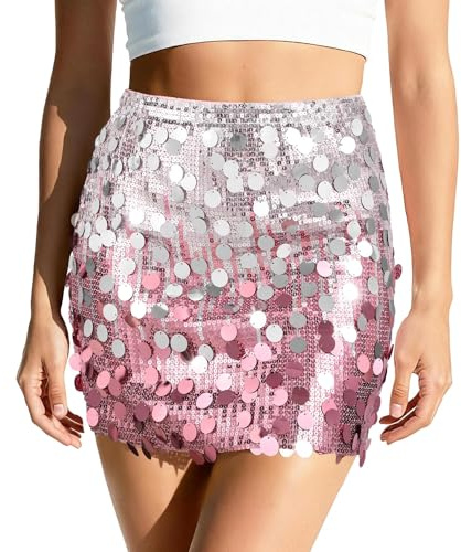 VONMELLI Gonna Paillettes da Donna Minigonna Sexy e Scintillante Gonna Donna Aderente Elasticizzata con Glitter per Una Serata Fuori o Una Festa