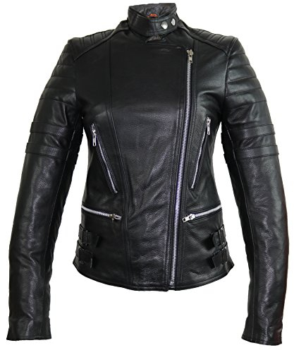 MDM Retro Damen Motorrad Biker Lederjcke (S)