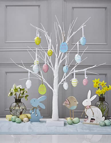 Celebright Osterbaum mit Lichtern - 60 cm/2ft weißer Tisch-Osterzweigbaum - 24 warmweißen LED-Lichtern, batteriebetrieben Timer-Funktion - Dekorationen inklusive