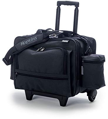 Hopkins Medical Products Rolling Med Bag with EZ-View: Waterproof, Ultimate Mobility for Healthcare Pros, 39.5 Handle, 16 x 3 x 12, Black