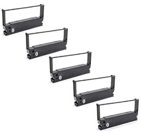 vhbw 5x Farbband Schriftband kompatibel mit Towa ET 7626 F, Prosper 7626 F, ET 7600 Serie, ET 7626 Nadeldrucker, Bondrucker - Schwarz