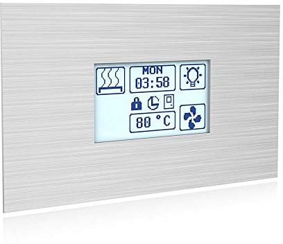 SAWO Innova Touch Stainless Steel Steuereinheit für elektrische Saunaöfen, Touchscreen Bedienfeld und Netzteil, Multispannung: entweder einphasig oder dreiphasig; für regelmäßigen Saunaofen