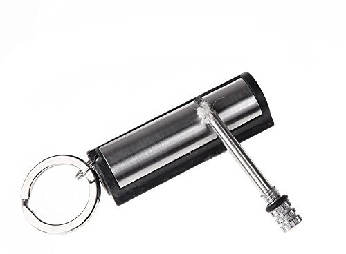 Lixada Allumette Permanent Briquet avec Clé Chaîne Argent