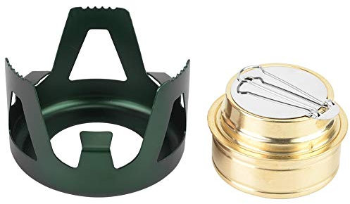 Spirit Burner, Alcohol Stove Mini Spirit Burner, Camping Mini Cocina Estufa Horno con soporte (Verde)