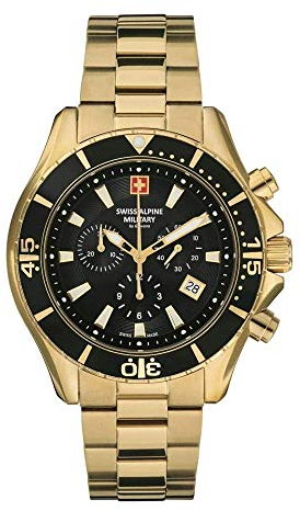 Swiss Alpine Military Herren Uhr Chronograph Analog Quarz 7040.9117SAM Edelstahl
