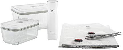 ZWILLING Fresh & Save Ensemble de démarrage pour machine à emballer sous vide 7 pièces, sacs sous vide, préparation des repas, récipients hermétiques de stockage des aliments, verre