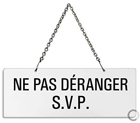 Plaque Panneau Ne Pas Déranger s.v.p. Aluminium Blanc | 175x65 mm