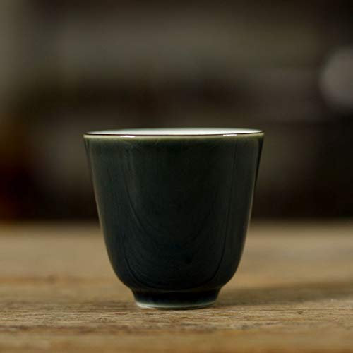 Yizi Pottery Kung Fu Tea Set Ceramic Tea Cup Hand-Painted Small Tea Bowl Master Cup Ji Celadon Tea Cup Small Tea Bowl Handmade Tea Set Saucer