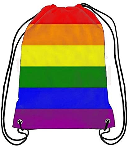Sac de sport Pride arc-en-ciel avec fermeture à cordons Gym Bag, Arc-en-ciel., 34X38,5,
