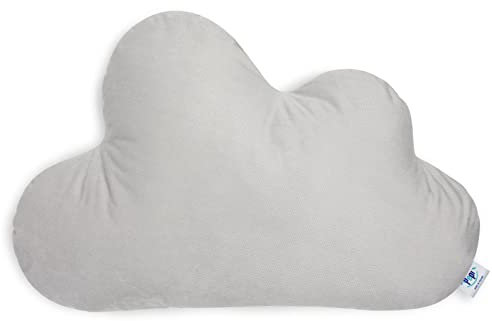 Pepi - Kuschelkissen Kinder - Wolkenkissen - Handgenäht Kissen Kinderzimmer - Baby Kissen Wolke Deko - Kinderkissen Grau