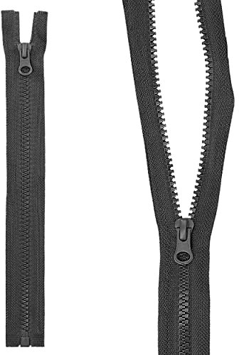mumbi Reißverschluss teilbar 5mm 25cm schwarz Kunststoff Reißverschlüsse mit Zipper grobe Zähne